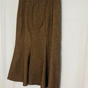 NEW YORK CLOTHING CO WOMENS FLARED MID-LENGTH SKIRT SZ 6 BROWN